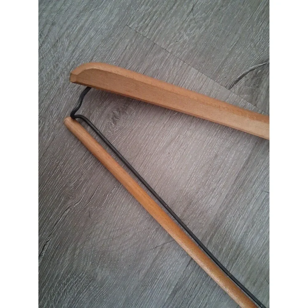 Sears and Roebuck Co Suit Jacket & Pants Hanger Wood & Metal Vintage Curved